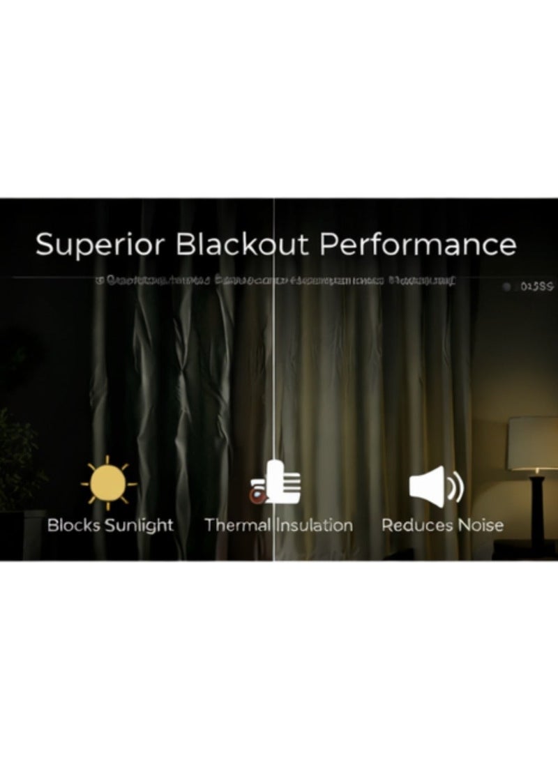 Bliss Casa Embossed Blackout Curtain Panels 140×240 cm – Thermal Insulated, Noise Reducing, Light & UV Blocking Grommet Drapes for Bedroom & Living Room, 2-Panels (Dark Green) - Image 5